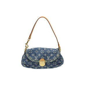 Louis Vuitton Pleaty handbag Monogram denim blue leather